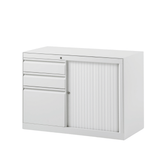 Swift-CB 3-Drawer Steel Tambour Door Mobile Caddy Side Cabinet